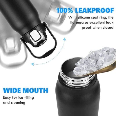 2L Tumbler Thermo Bottle Large Capacity With Straw Stainless