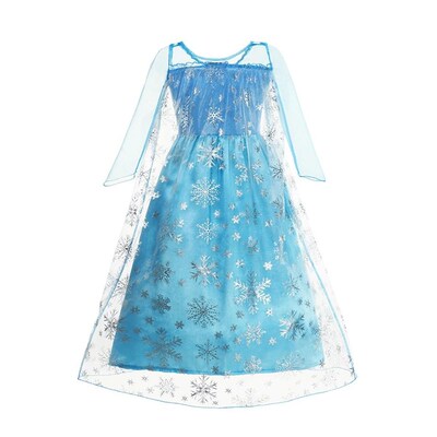 Frozen Elsa Anna Dress Girls Princess Dress Cosplay Costume