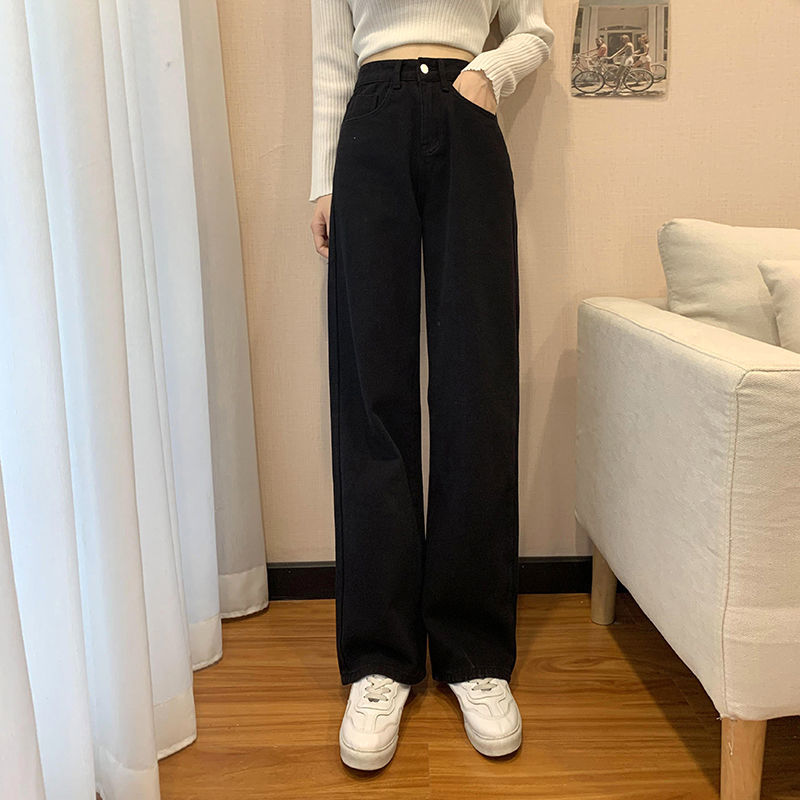 Straight Leg Jeans For Women High Waist Stretch Denim Trouse图片