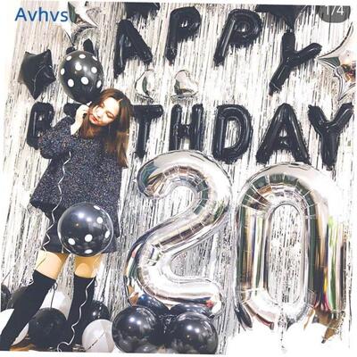 Birthday number balloon party decoration room letter set气球