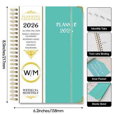 2026 Academic Planner Weekly Monthly Organizer, Jan