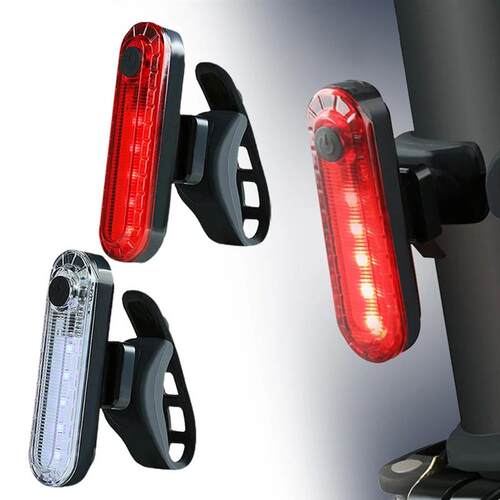 Bike Rear Tail Light USB Rechargeable Red LED Bright Taillig