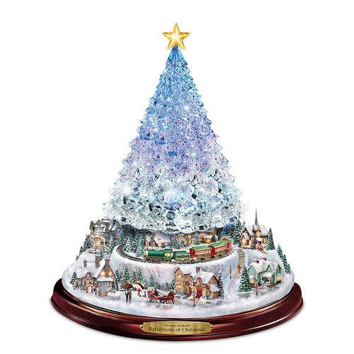 Christmas Tree Rotating Sculpture Train Decoration Window St