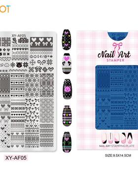 Nail Stamping Plates Classic Plaid Butterfly Image Plate DIY