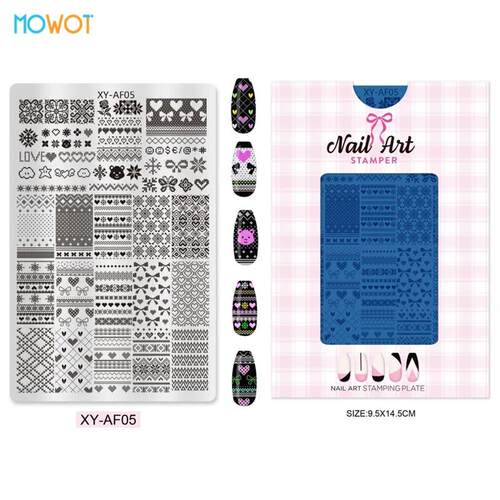 Nail Stamping Plates Classic Plaid Butterfly Image Plate DIY
