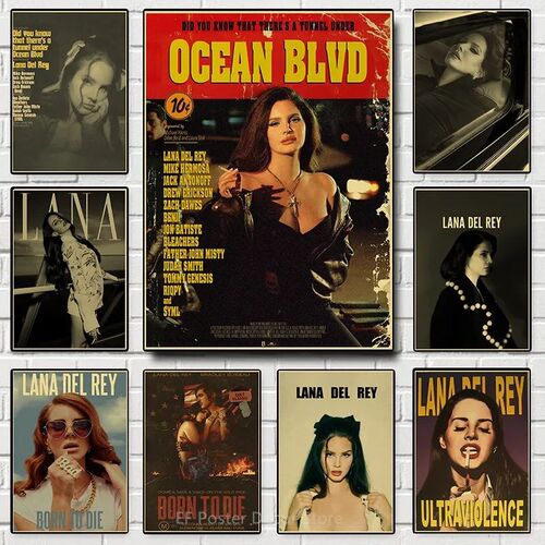 Lana Del Rey Retro Poster Prints Singer AKA Lizzy Grant Musi