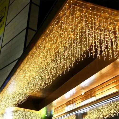 Fairy LED Icicle String Lights Christmas Garland Outdoor Lig