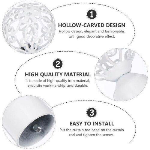 2 Pcs Decorative Window Curtain Rod Decoration for Home