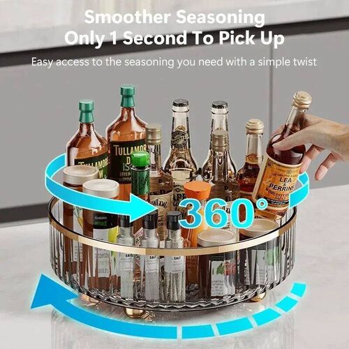 Rotating Tray Spice Rack Pantry Cabinet Turntable With Base