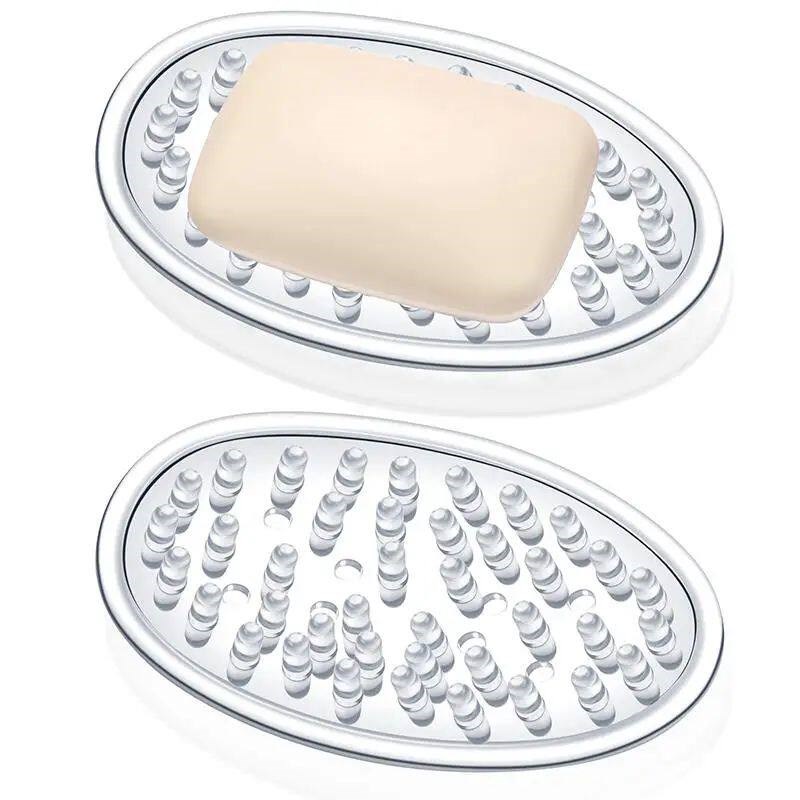 Plastic Soap Holder Portable Soap Dishes Holder Simple Clear图片