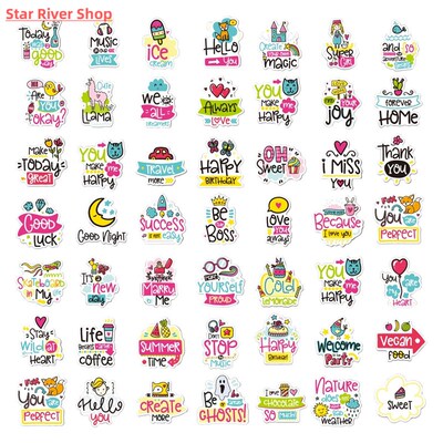 113 Sweet Letter stickers Colorful English letter motivation