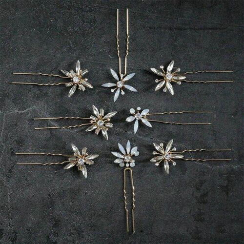 Gorgeous Opal Crystal Bridal Hairpin Simple Rhinestones Flow