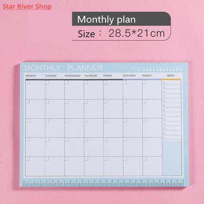 Notebook kawaii Daily Weekly Monthly Yearly Calendar Planner