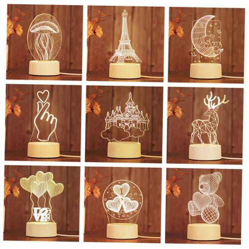 LED Christmas Tree Glowing Santa Snowman Decoration Creative
