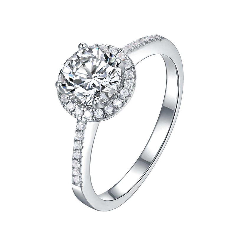 Simulation Diamond Moissanite Luxury Round Bag Six-claw 1 2 - 实物图