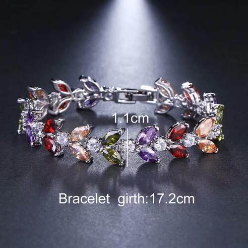 Fashion temperament personality colorful flower zircon brlet