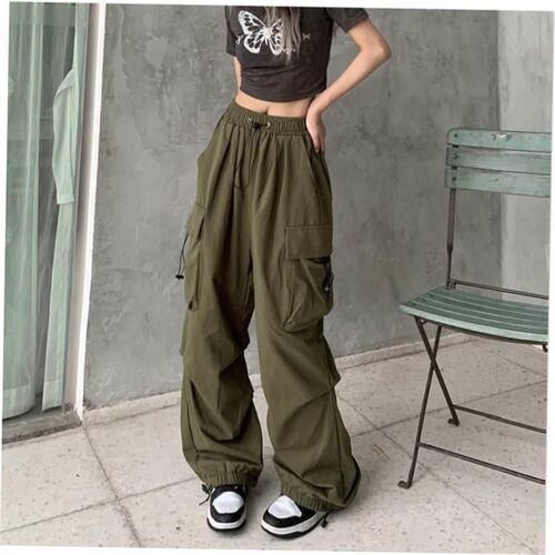 Vintage Cargo Pants Baggy Jeans Women Fashion 90s Streetwea