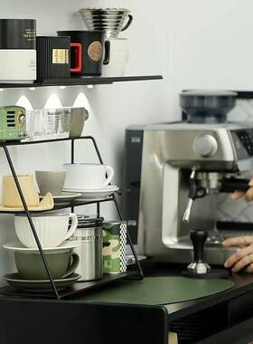 TJ06014三阶置物架层北欧桌面收纳架咖啡杯展示架客理厅梯铁艺多