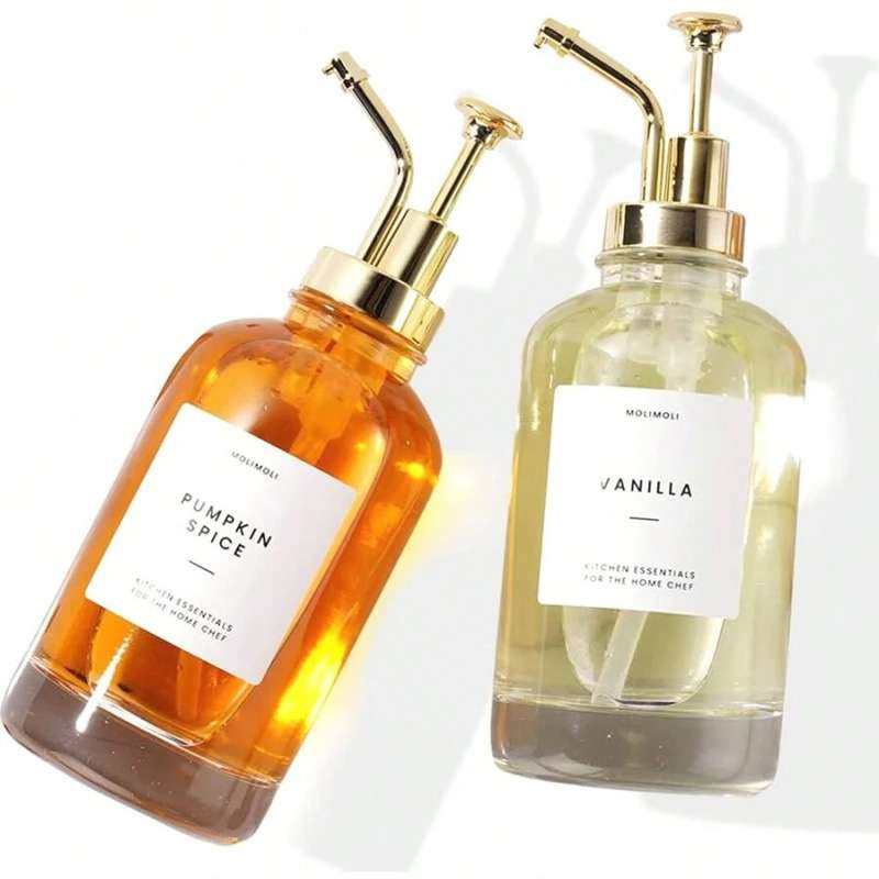 Kitchen Storage Organizat 玻璃糖浆瓶标签套装糖浆分配器咖啡