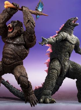 金刚大战哥斯拉2雪魔石穆手办SHM可动怪兽模型摆件核能喷玩具NECA