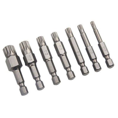 7 Pcs 12 Point Torx Screwdriver Bit Set 50mm Magnetic