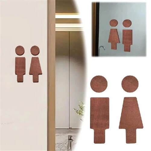 Bathroom+Decoration+Premium+Bathroom+Sign+Solid+Wood+Mens