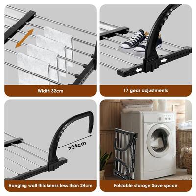 Foldable Drying Rack 42-72CM Extendable Radiator Clothes Air