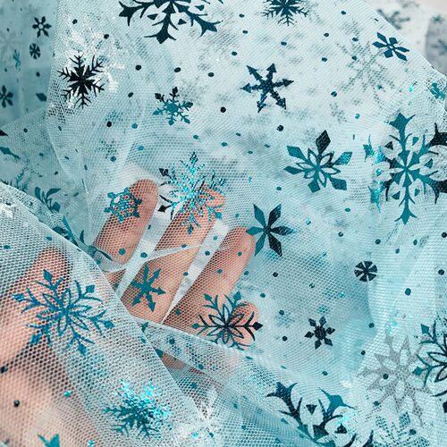 150*100cm Snowflake Tulle Rainbow Silver Snow Star DIY Handm