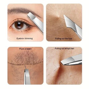 4Piece Set Professional Tweezers Set Perfect For Eyebrow Hai