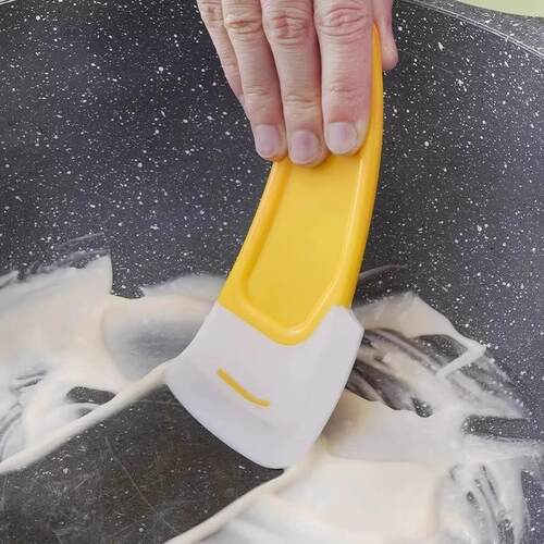 Kitchen Silicone Spatula Scraper, Heat-Resistant Cleaning Br