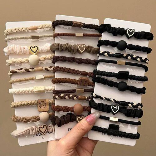 10pcs Hair Ties Scrunchies For Women Girls Elastic Rubber Ba