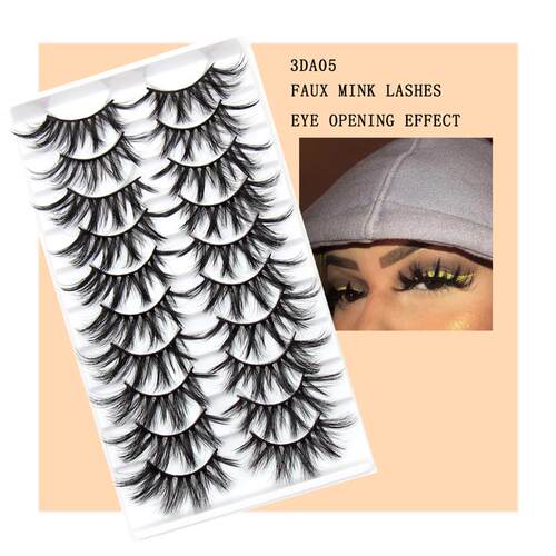 Eyelashes 5/10/16 Pairs 3D Faux Mink Lashes Natural False Ey