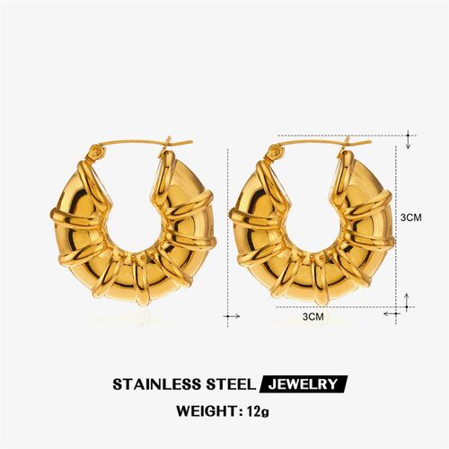 European Fashion Geometric Hollow Earring Retro Stainless st