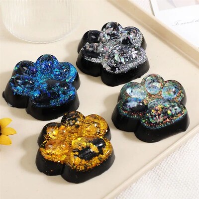 Dark Series Sequin Squishy Cat Foot Fidget Toy Slow Rebound