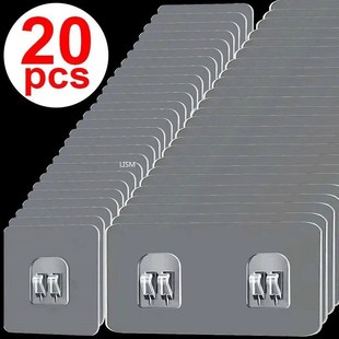 1-20pcs Transparent Self Adhesive Hooks Hanging Holder Shelf