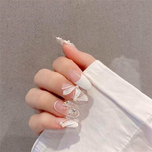 24pcs/1Set Detachable Long Coffin Fake Nails European