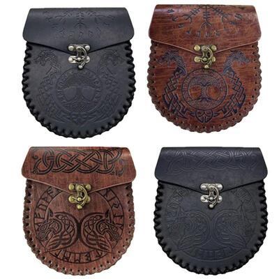 Tas Kantung Uang Viking Abad Pertengahan Cosplay Tas Pinggan