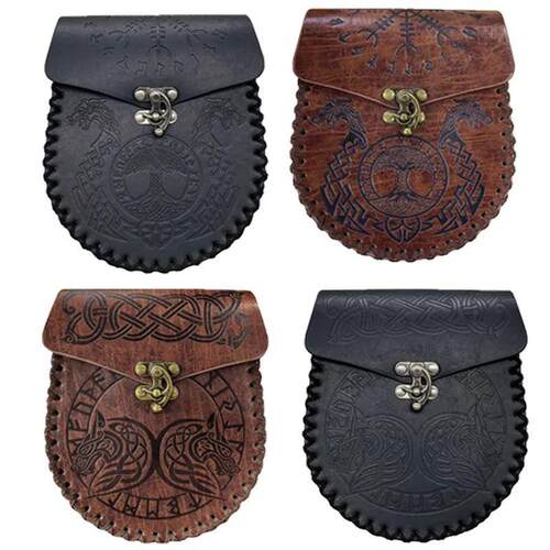 Tas Kantung Uang Viking Abad Pertengahan Cosplay Tas Pinggan