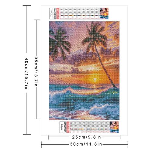 5d Diamond Painting Full Drill Square Sunset Seaside Landsca