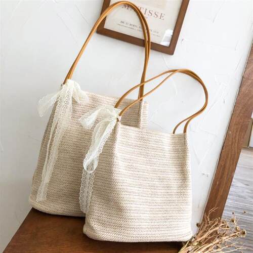Bali Vintage Handmade Crossbody Leather Bag Round Beach Bag
