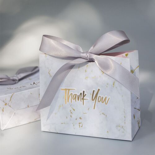 New Creative Mini Grey Marble Gift Bag Box for Party Baby Sh