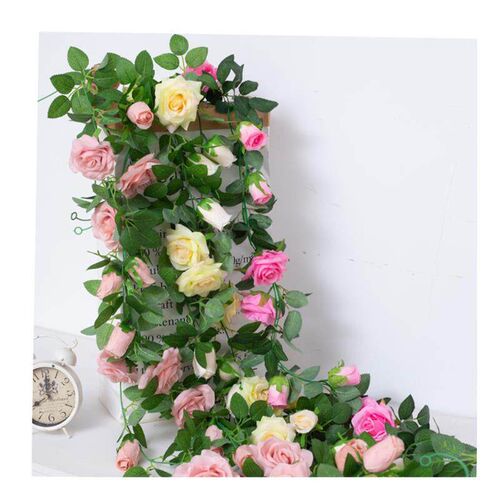2m Artificial Flowers Rose Ivy Vine Wedding Decoration Real