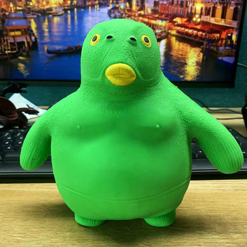 Green Head Fish Wacky Squishy Fidget Toy squeeze出气呆头鱼