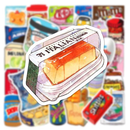 50Pcs Food Drink Milk Packaging Stickers Waterproof Phone