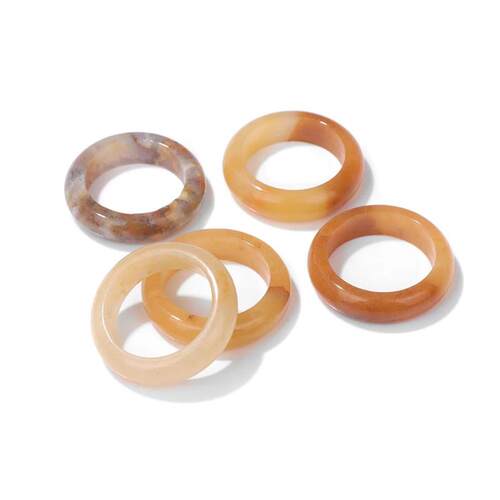 5pcs/set Natural Quartzs Rings 16-20mm Lapis Lazuli