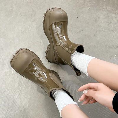 Womens Short Rain Boots Casual Versatile Work Kitchen Shoes