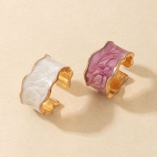 Fashion Enamel Wide Ring for Women Men Punk Multicolor Adjus