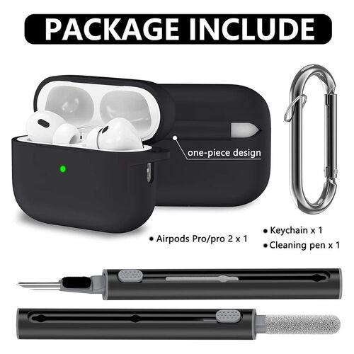 AirPods Pro Case Cover with Cleaner Kit,Soft Silicone Protec