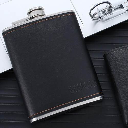 3pcs Man flagon Leather wallet Key buckle Gift Set boyfriend