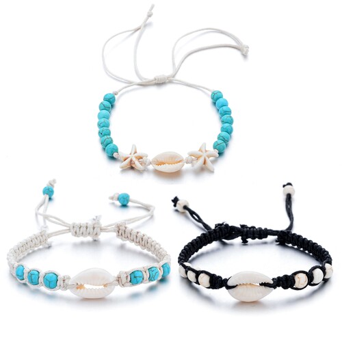 Simple Natural Stone Hand-woven Shell Bracelet Adjustable